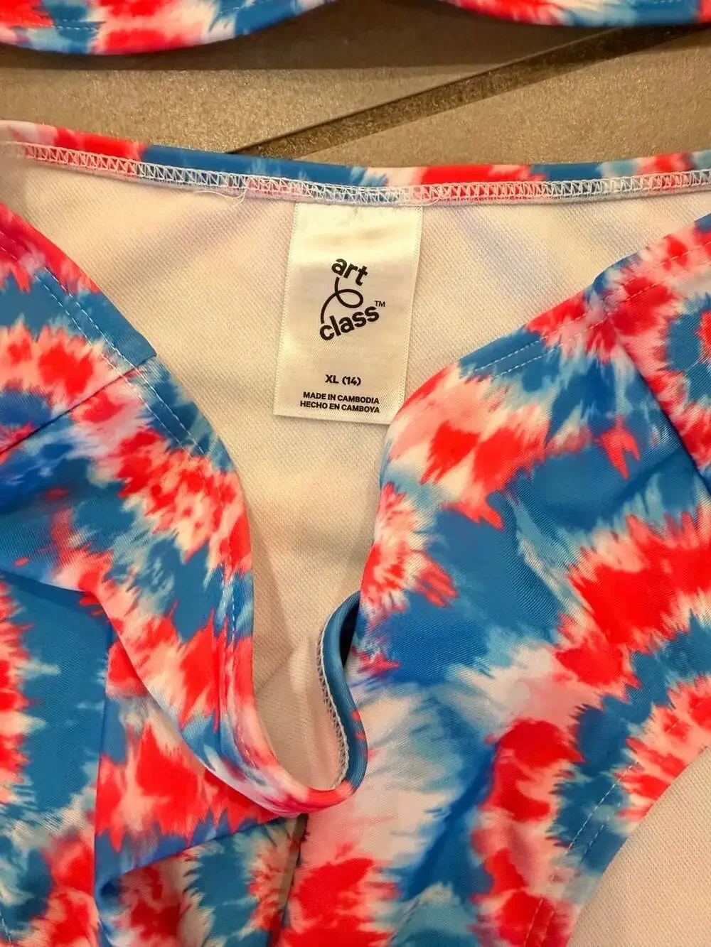 Art Class Girls Tie-Dye Bikini Set Red White and Blue